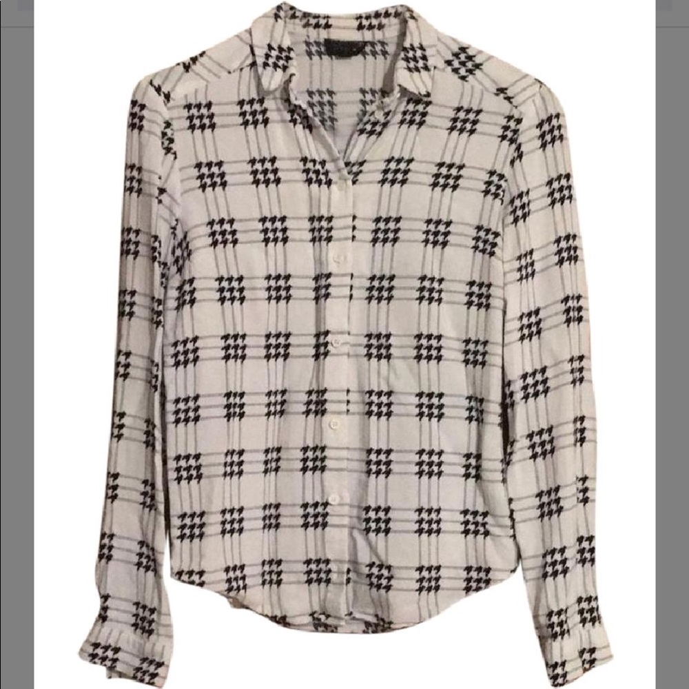 Topshop Houndsooth Button Down Blouse - image 1